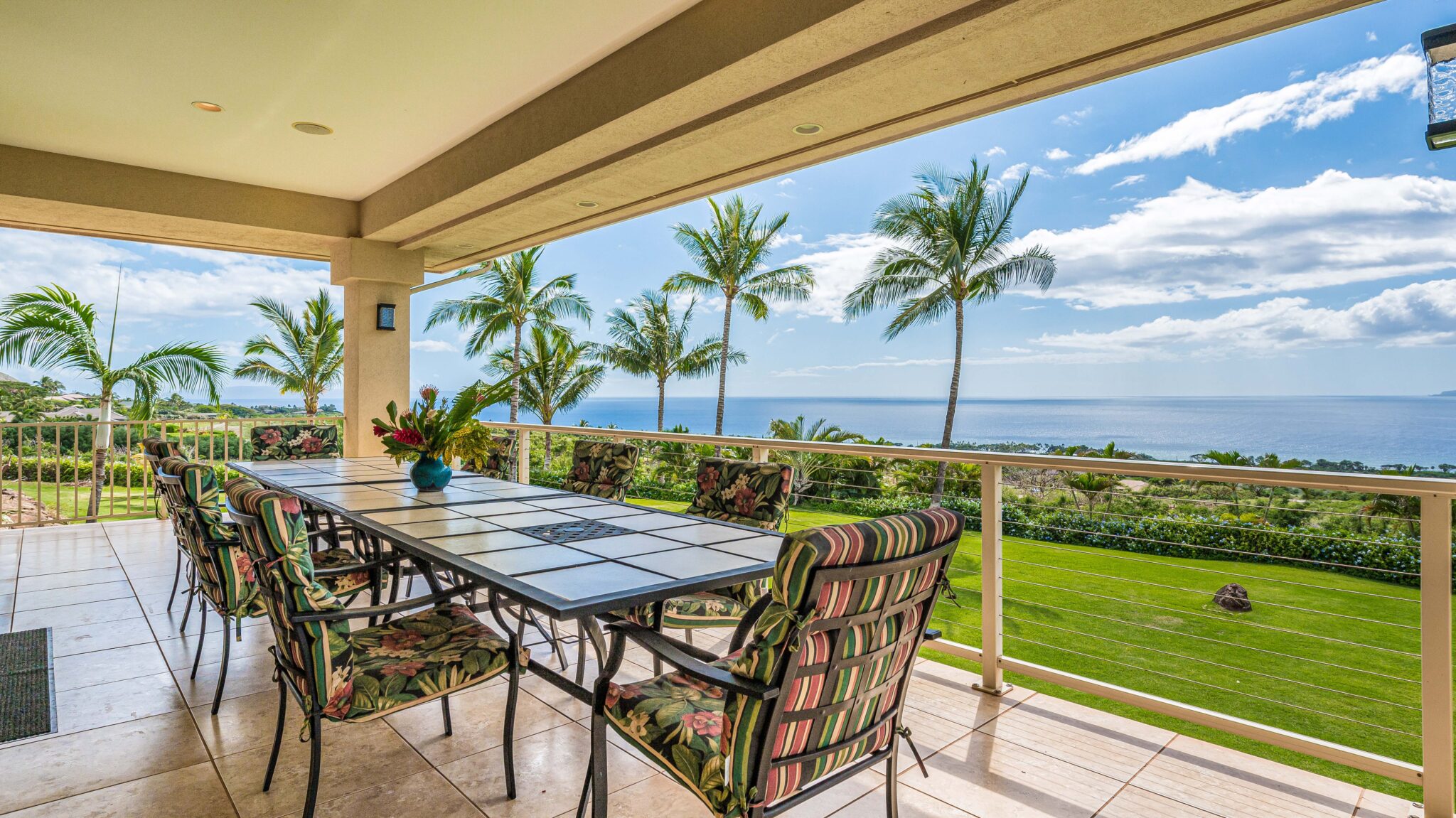 Lanai dining table at Maui Recovery in Lahaina, Maui